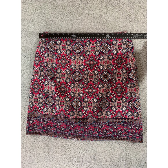 Talbots A-Line Skirt Women's Size 16W Pink Floral Stretch Regular Fit Front Zip - Picture 5 of 8